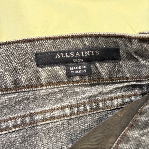 BNWT All Saints Y2K Lea High Waist Frayed Hem Distressed Denim Shorts, US 28, - Picture 7 of 13
